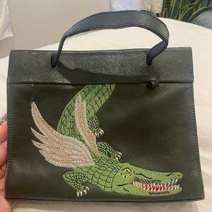 Min & Mon Vali Bag: Hand embroidered alligator